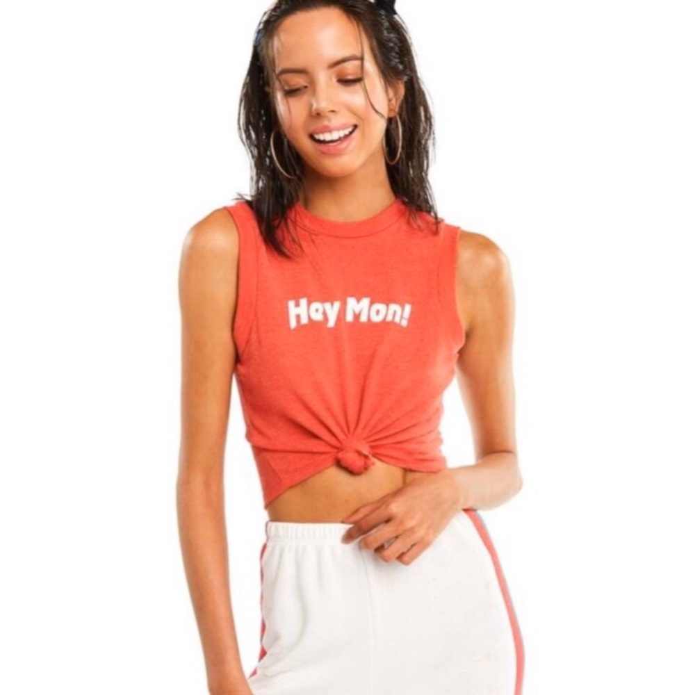 NWT WildFox Hey Mon! Keaton Ribbed Cropped Tank